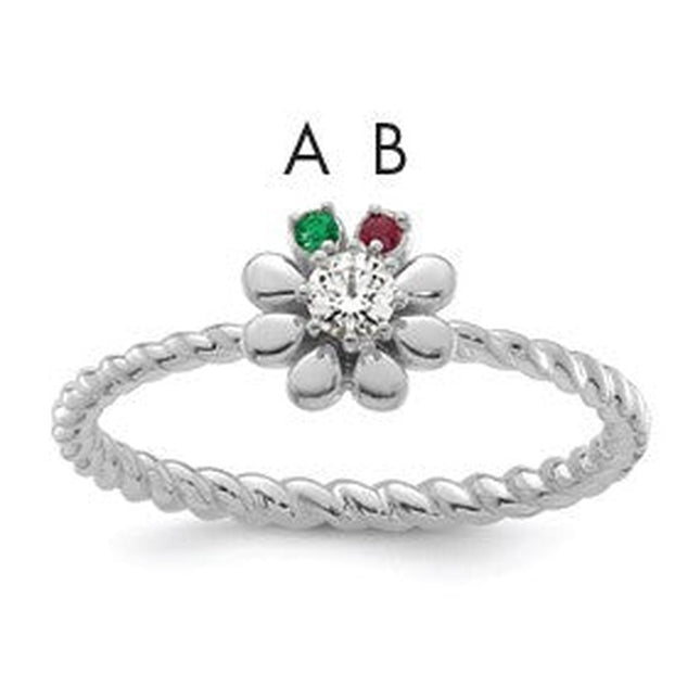 14K gold diamond birthstone ring
