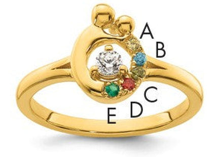 14K gold diamond birthstone ring