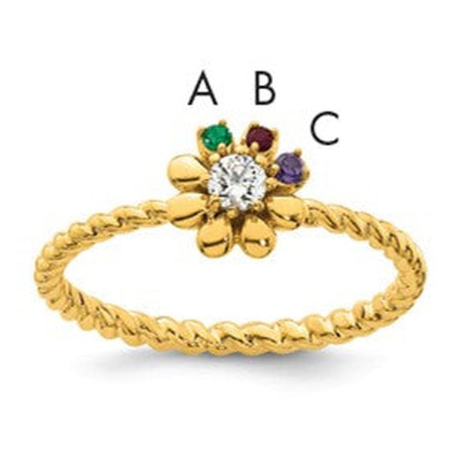 14K gold diamond birthstone ring