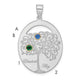 Sterling Silver/Rhod-plated 2 Birthstone with 14k Bezel Family Pendant