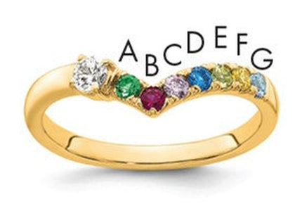 14K gold diamond birthstone ring