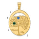 Sterling Silver/Gold-plated 2 Birthstone with SS Bezel Family Pendant
