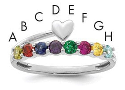 14K white gold birthstone ring
