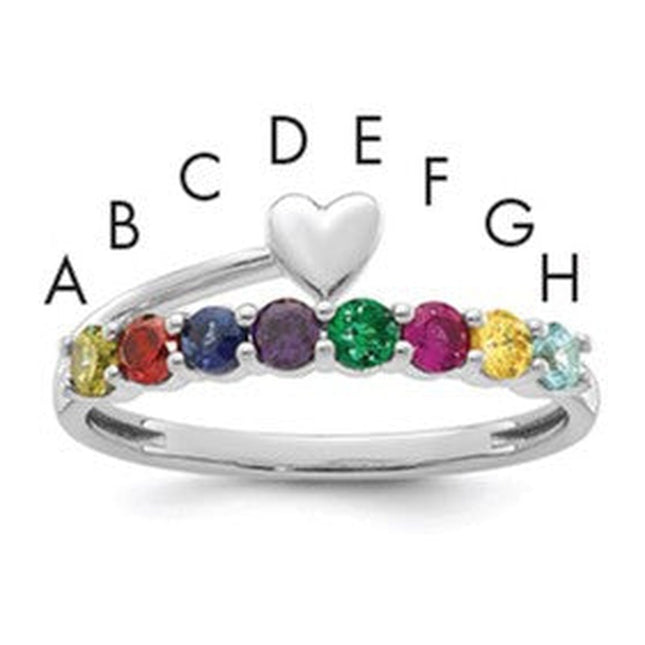 14K white gold birthstone ring