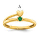 14K Heart with 1 Synthetic Birthstone Mother's Ring
