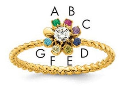 14K gold diamond birthstone ring