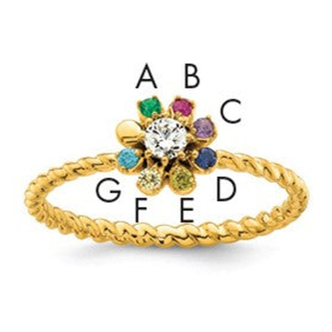 14K gold diamond birthstone ring