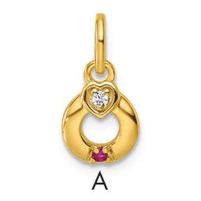 14K gold birthstone pendant