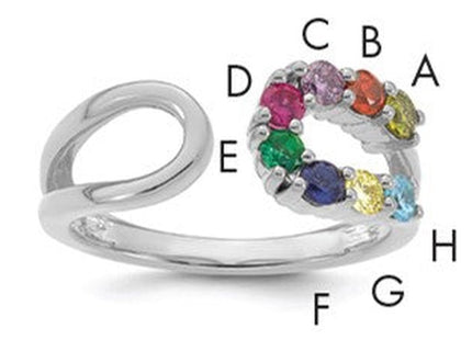 14K white gold birthstone ring