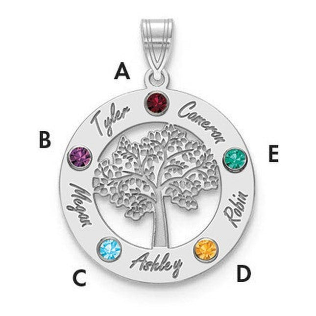 10K white gold birthstone pendant
