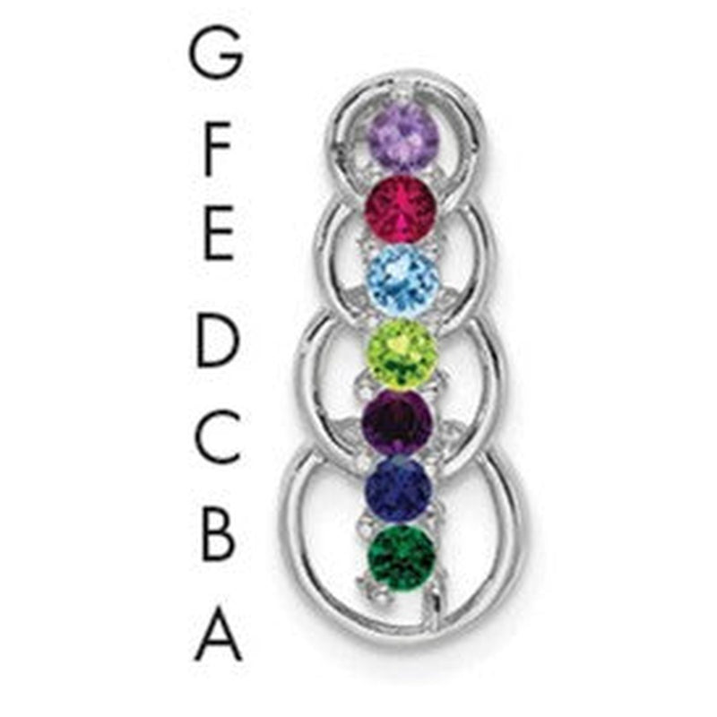 14K white gold family pendant