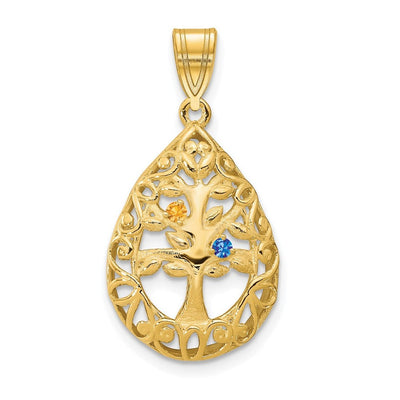 14K yellow gold tree of life pendant