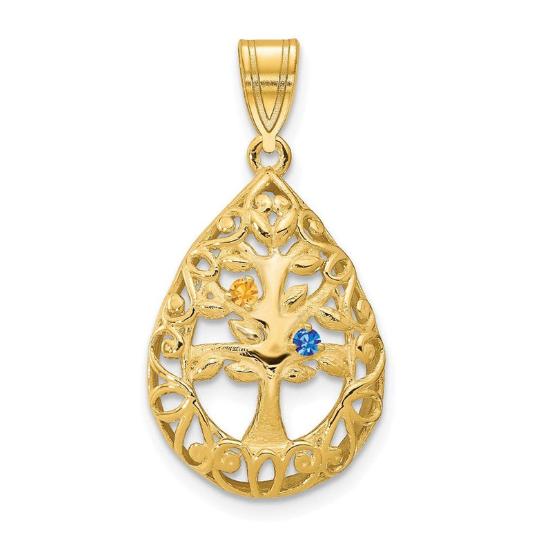 14K yellow gold tree of life pendant