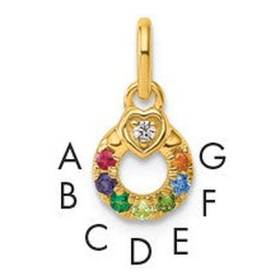 14K gold birthstone pendant
