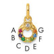 14K Dia Heart w/ 7 Birthstone Mother's Circle Pendant Semi-Mount