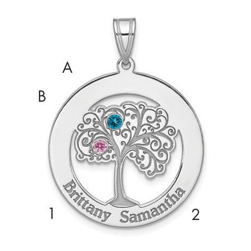 Sterling silver birthstone pendant