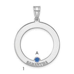 SS/Rhodium-plated 1 Birthstone Circle with SS Bezel Family Pendant view