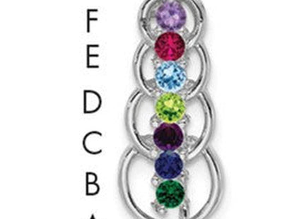 14K white gold family pendant