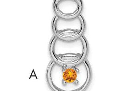 14K white gold family pendant