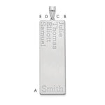 14K White Gold 4 Name Family Pendant view
