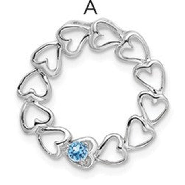 14K white gold family pendant
