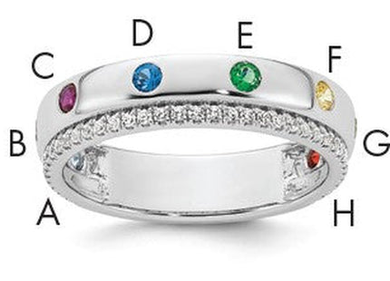 14K gold diamond birthstone ring