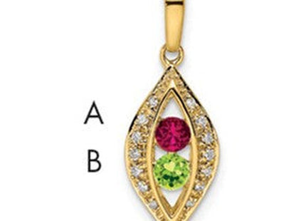 14K gold diamond family pendant