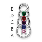 14K White Gold 5 Synthetic Stone Family Pendant, 20 x 8mm view