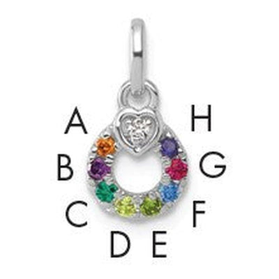 14K gold birthstone pendants & charm