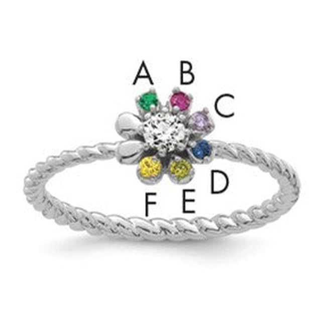 14K gold diamond birthstone ring