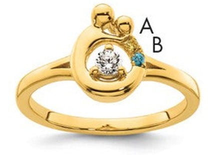 14K gold diamond birthstone ring