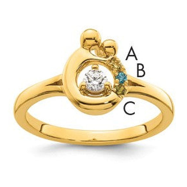 14K gold diamond birthstone ring