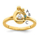 14K Diamond with 3 Birthstone Mother/Child Ring Semi-mount