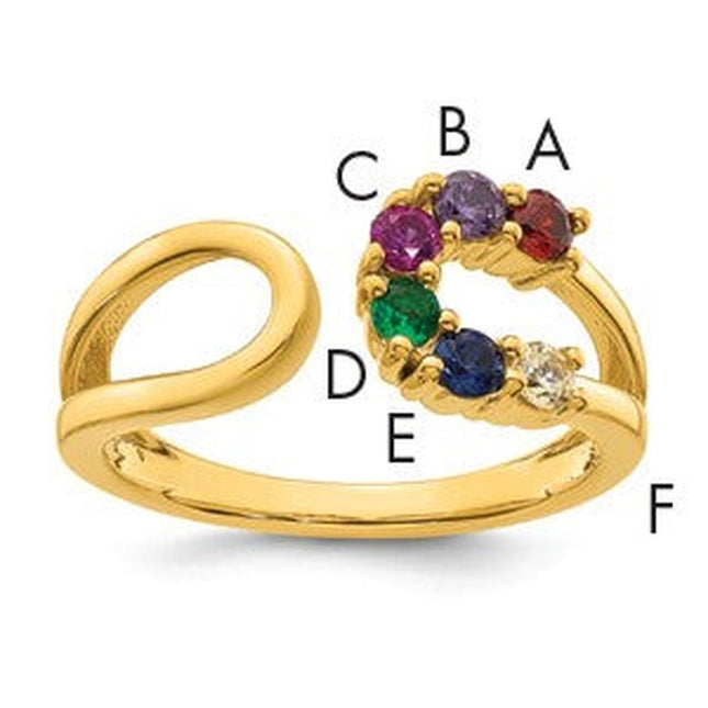 14K gold birthstone ring