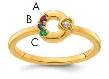 14K gold birthstone ring