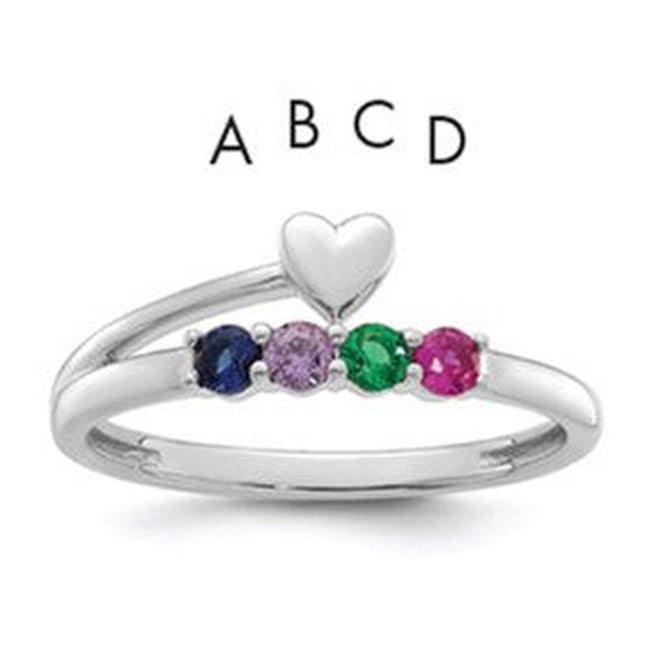 14K white gold birthstone ring