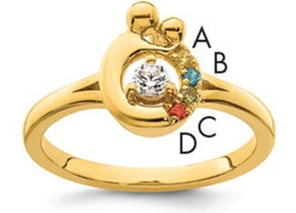 14K gold diamond birthstone ring