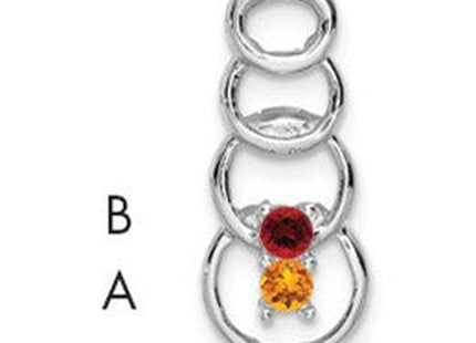 14K white gold family pendant