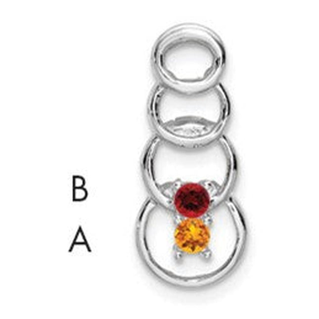 14k White Gold 2 Stone Family Pendant Mounting, 20 x 8mm