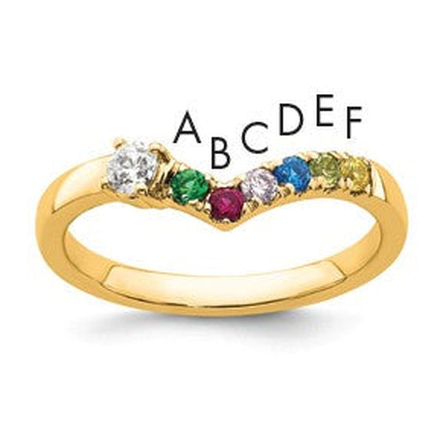 14K gold diamond birthstone ring, synthetic stone