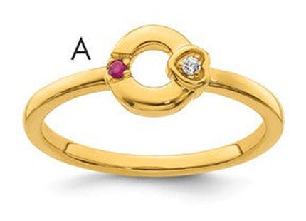 14K gold birthstone ring