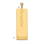 14K Yellow Gold 1 Name Family Pendant view