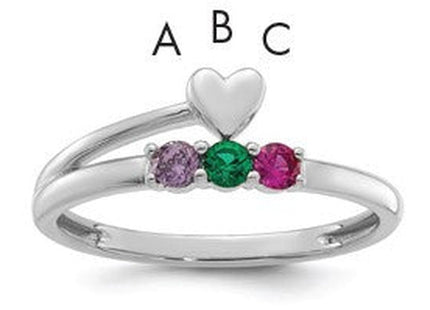 14K white gold birthstone ring