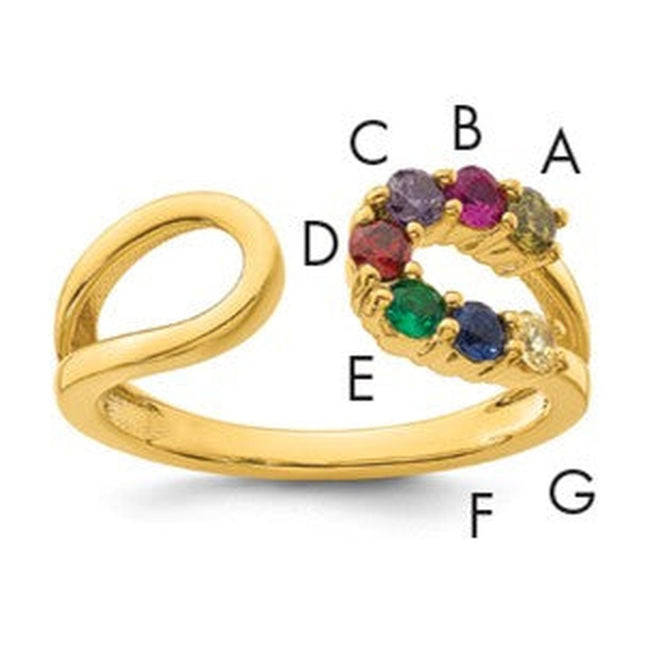 14K gold birthstone ring