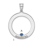 SS/Rhod-plated 1 Birthstone Circle with 14K Bezel Family Pendant view