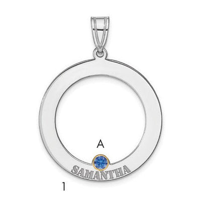 Sterling silver birthstone pendant