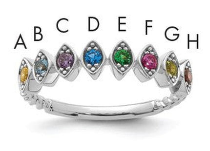14K white gold birthstone ring