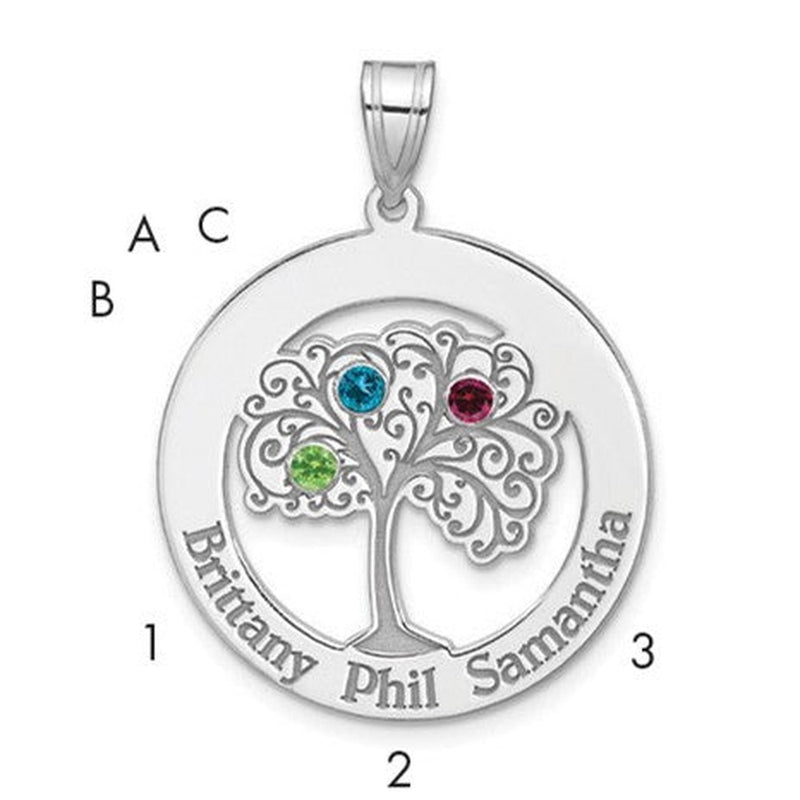 Sterling silver birthstone pendant