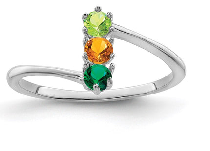 14K white gold mother ring