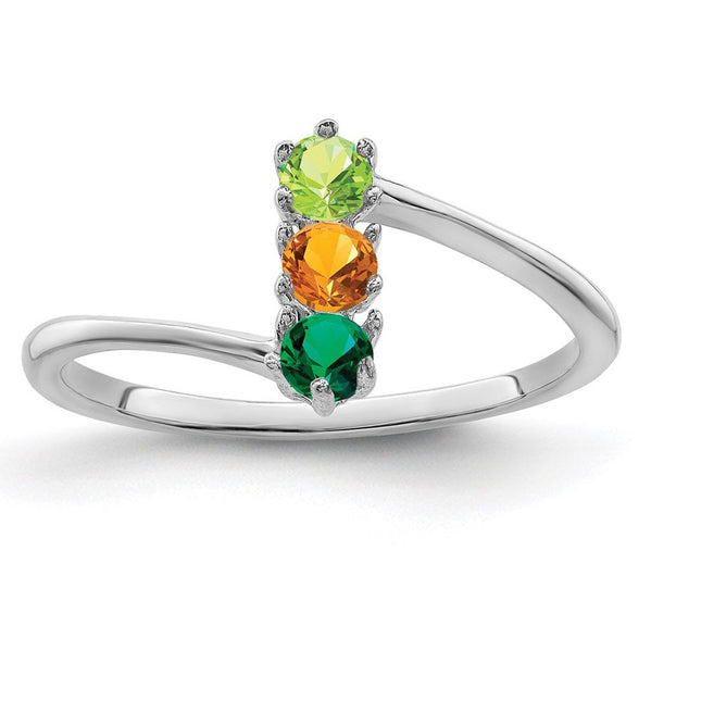 14K white gold mother ring